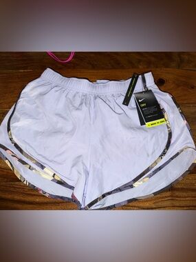 Nike Women's Light Lavender Athletic Shorts with Floral Trim